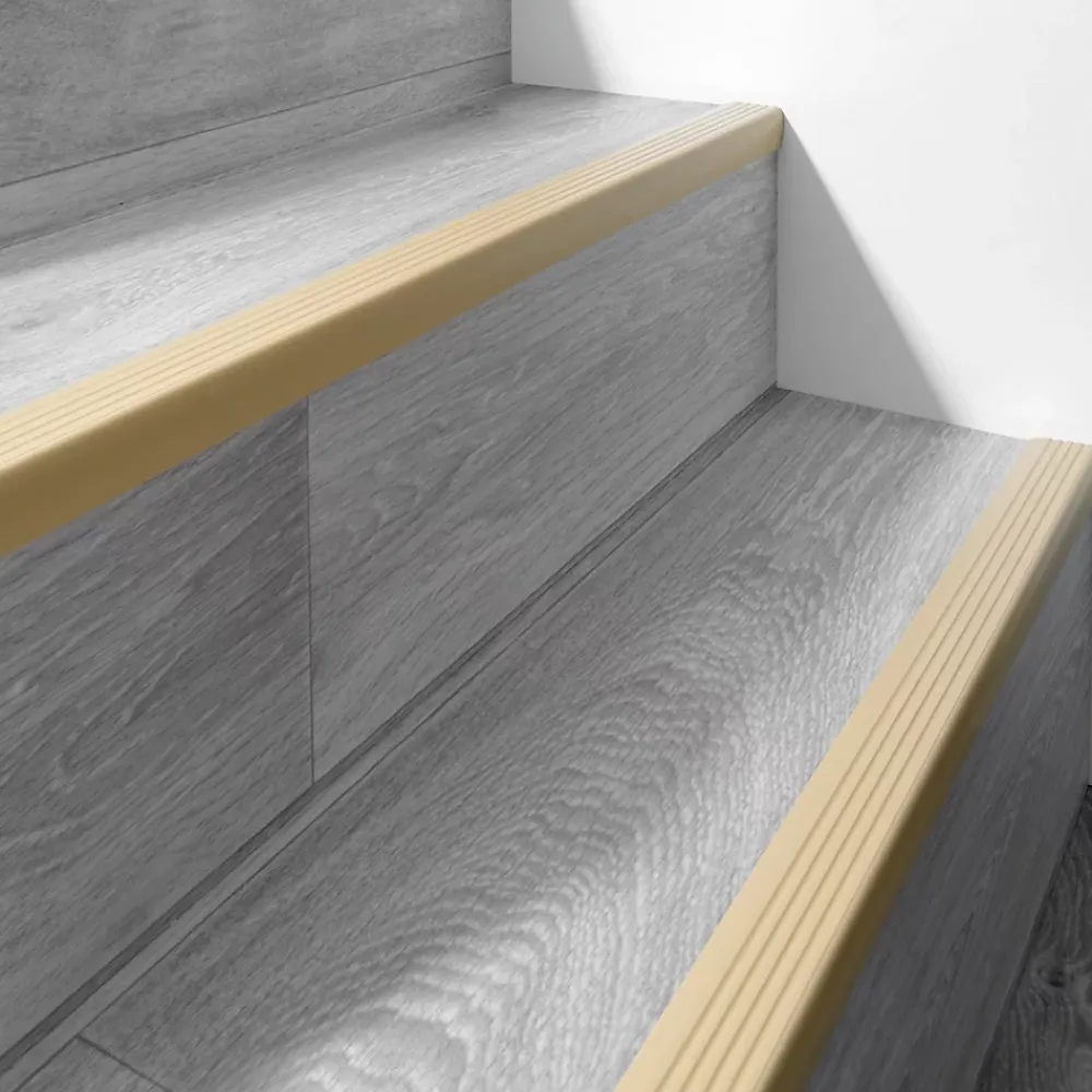 Quest Nez de marche PVC 50x42mm, , profilé d'escalier RGP, auto-adhésif, antidérapant, d'escalier-protection, jaune, 1m- Nez De Marche|Nez De Marche