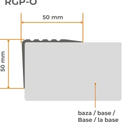 Quest Nez de marche PVC 50x50mm, , SST, profilé d'escalier RGP-O, auto-adhésif, antidérapant, d'escalier-protection, Rouge, 1m- Nez De Marche|Nez De Marche