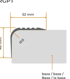 Quest Nez De Marche|Nez De Marche<Nez de marche PVC 52x40mm, , profilé d'escalier RGPT, antidérapant, d'escalier-protection, marron, 1.5m