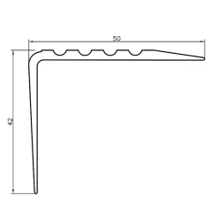 Quest Nez De Marche|Nez De Marche<Nez de marche PVC 52x40mm, , profilé d'escalier RGP, antidérapant, d'escalier-protection, noir, 1.5m