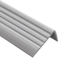 Quest Nez de marche PVC 50x42mm, , profilé d'escalier RGP, auto-adhésif, antidérapant, d'escalier-protection, argenté, 0.7m- Nez De Marche|Nez De Marche
