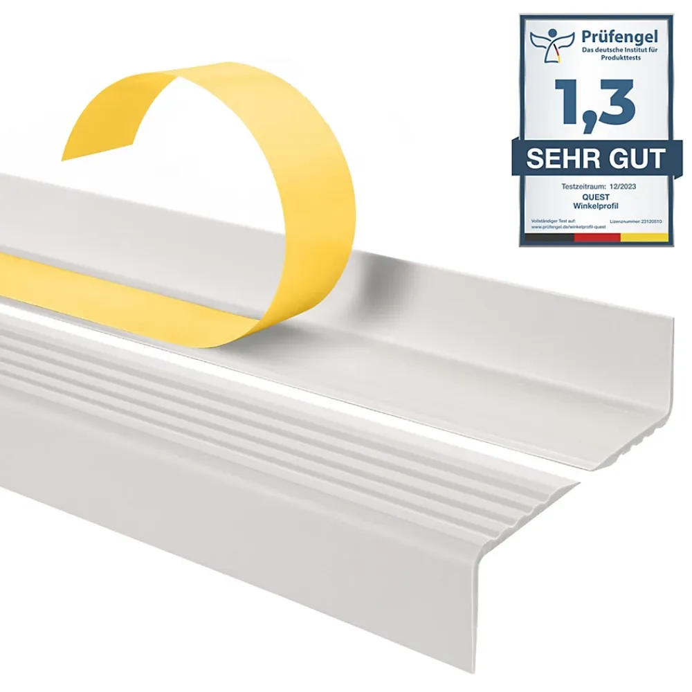 Quest Nez De Marche|Nez De Marche<Nez de marche PVC 40x25mm, , profilé d'escalier ND, auto-adhésif, antidérapant, d'escalier-protection, blanc, 0.9m