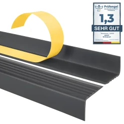 Quest Nez De Marche|Nez De Marche<Nez de marche PVC 40x25mm, , profilé d'escalier ND, auto-adhésif, antidérapant, d'escalier-protection, gris foncé, 0.8m