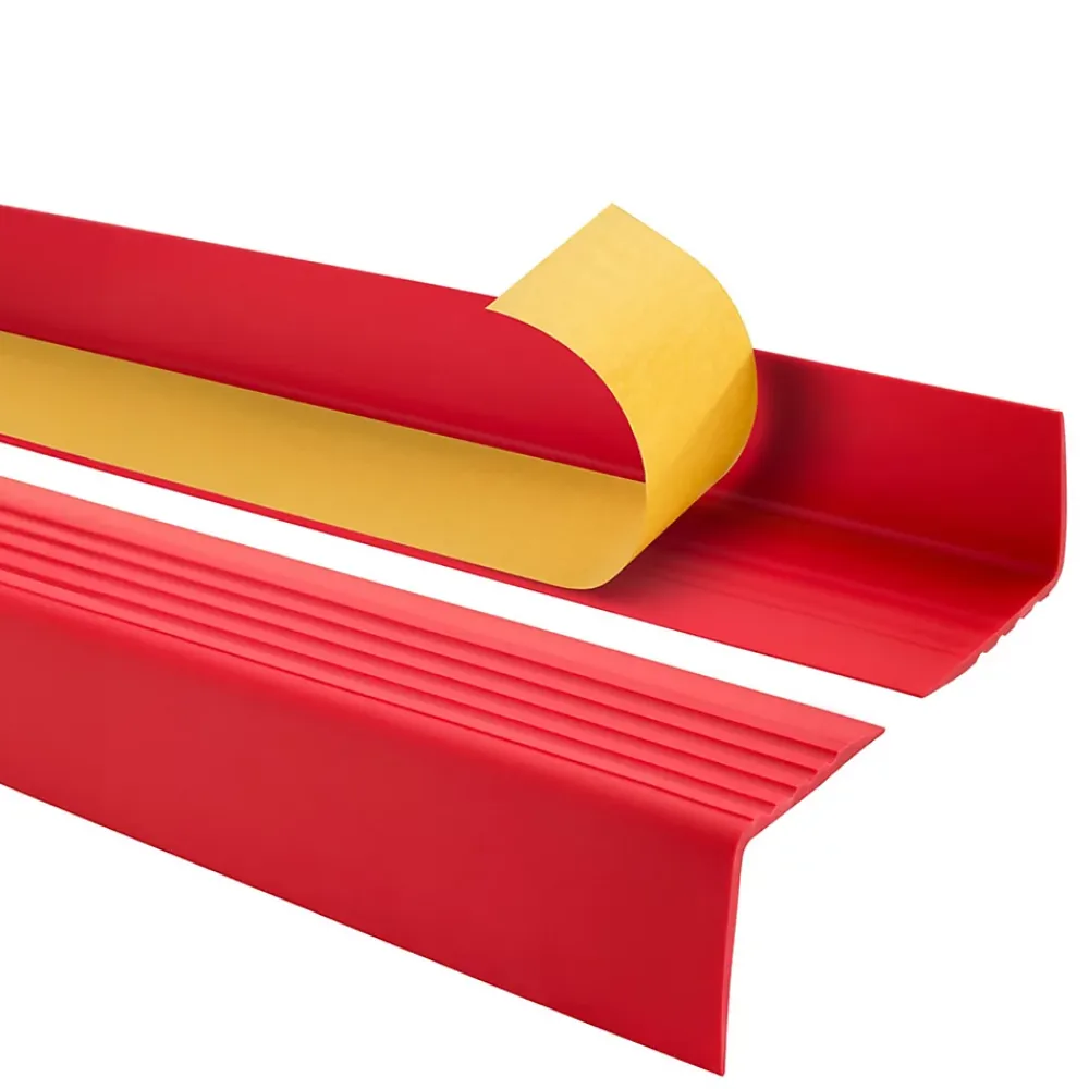 Quest Nez de marche PVC 50x50mm, , SST, profilé d'escalier RGP-O, auto-adhésif, antidérapant, d'escalier-protection, Rouge, 1.3m- Nez De Marche|Nez De Marche