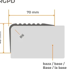 Quest Nez de marche PVC 52x40mm, , profilé d'escalier RGPD, antidérapant, d'escalier-protection, marron, 1.5m- Nez De Marche|Nez De Marche