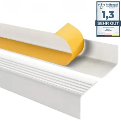 Quest Nez De Marche|Nez De Marche<Nez de marche PVC 50x42mm, , profilé d'escalier RGP, auto-adhésif, antidérapant, d'escalier-protection, blanc, 1.1m
