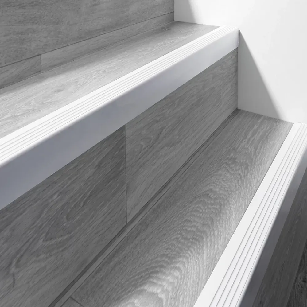 Quest Nez De Marche|Nez De Marche<Nez de marche PVC 50x42mm, , profilé d'escalier RGP, auto-adhésif, antidérapant, d'escalier-protection, blanc, 1.1m