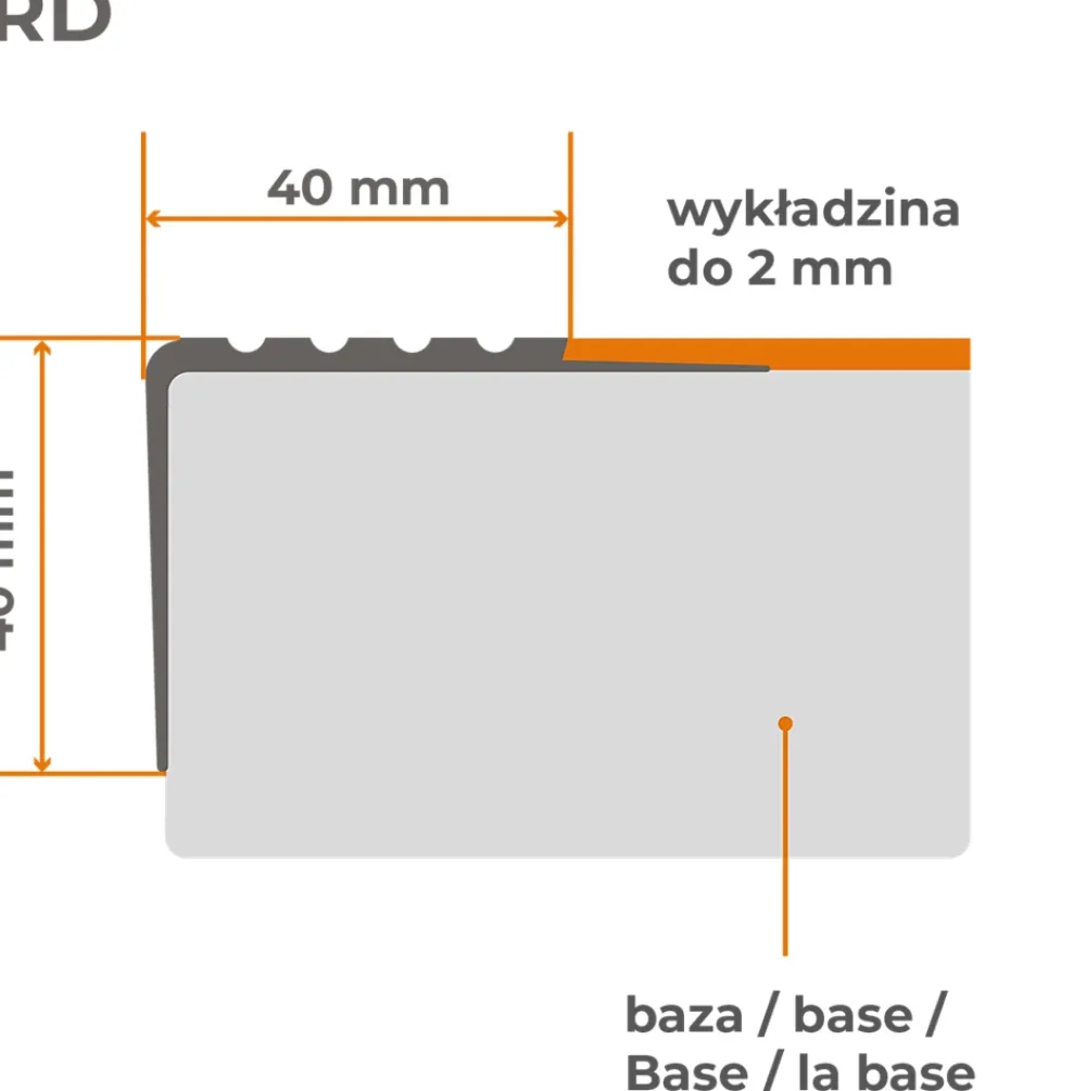 Quest Nez De Marche|Nez De Marche<Nez de marche PVC 40x40mm, , profilé d'escalier RD, antidérapant, d'escalier-protection, marron, 1.5m