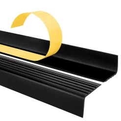 Quest Nez de marche PVC 40x25mm, , profilé d'escalier ND, auto-adhésif, antidérapant, d'escalier-protection, noir, 1.3m- Nez De Marche|Nez De Marche