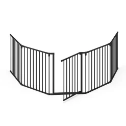 Nordlinger Pro Barrière De Sécurité<Barrière pare-feu métal noir pliable 5 pans 742116 Protection cheminée et poêle