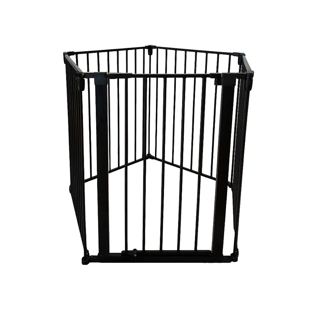 Nordlinger Pro Barrière De Sécurité<Barrière pare-feu métal noir pliable 5 pans 742116 Protection cheminée et poêle
