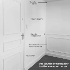 Nordlinger Pro Kit Moulures Soubassement 790525 Bois naturel 4m Décoration murale- Moulure