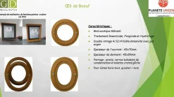 Gd Menuiseries Oeil De Boeuf Bois Ovale H90 X L60 Côte Tableau- Fenêtre Bois