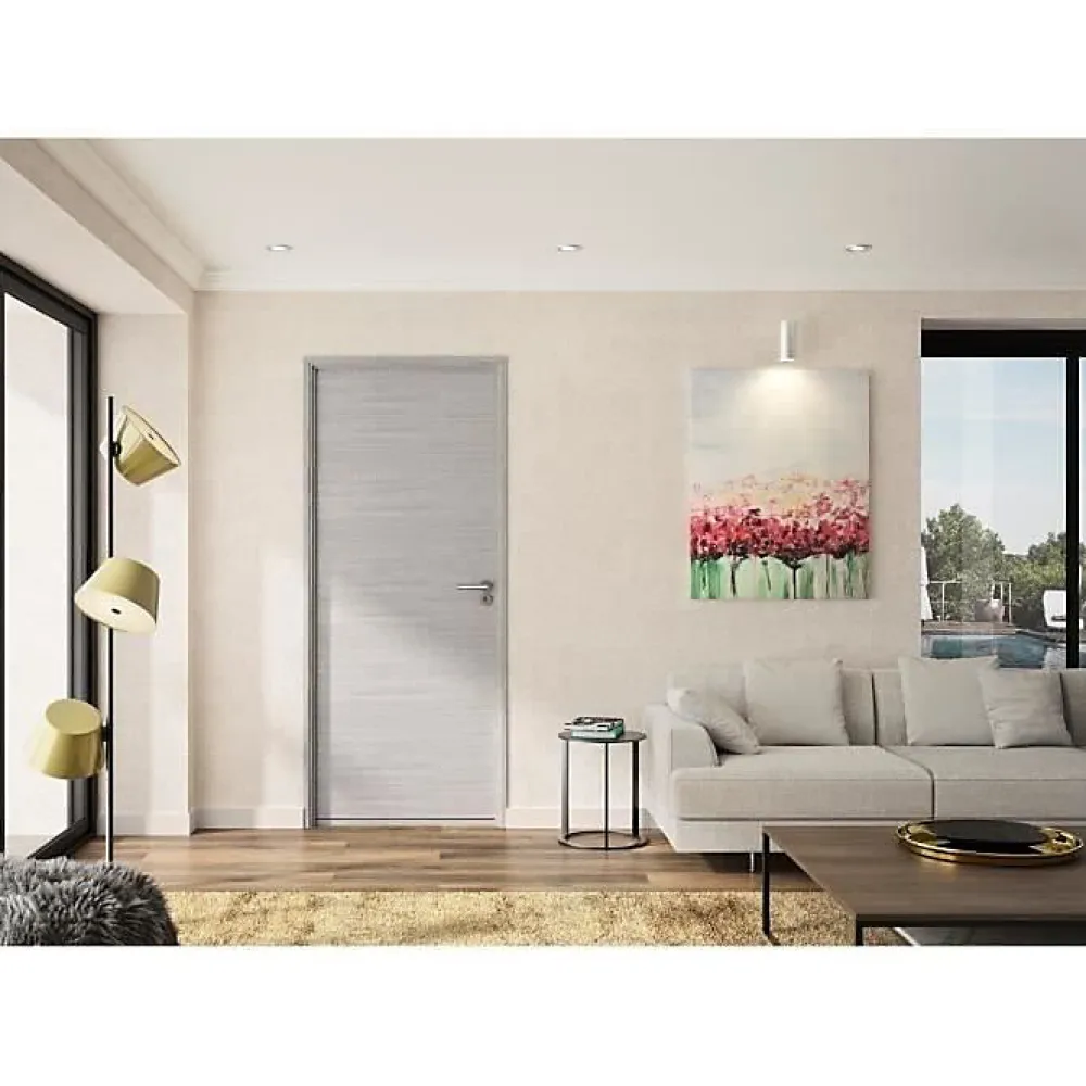 Optimum Bloc Porte ajustable décor chene gris clair BILBAO - 204 x 83 cm Gauche- Bloc Porte