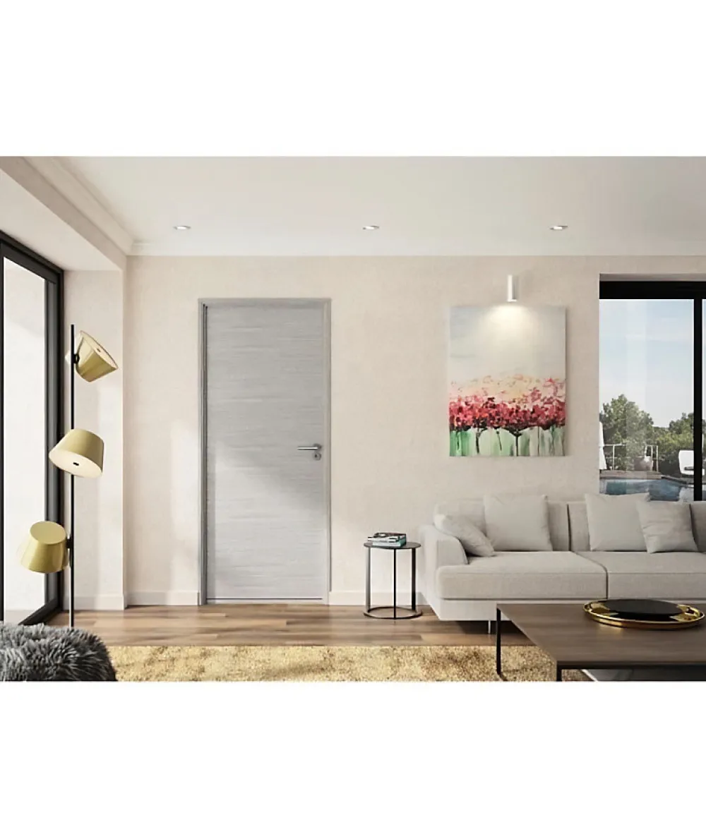 Optimum Bloc Porte ajustable décor chene gris clair BILBAO - 204 x 83 cm Gauche- Bloc Porte
