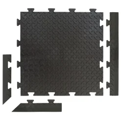 Intec Dalle Pvc Garage<Pack 5 Bordures Males pour Dalle PVC noire Clipsable Sol Antidérapant Carré Garage Atelier PS50CRN/M