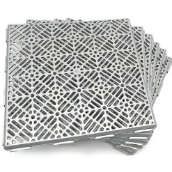 Antihumedades Pack 12 dalles auto-ventilées 30x30x1,5cm (1m² - Gris aluminium). Hôtellerie, chambres froides, garde-manger, bar, zones humides- Dalle Pvc Garage