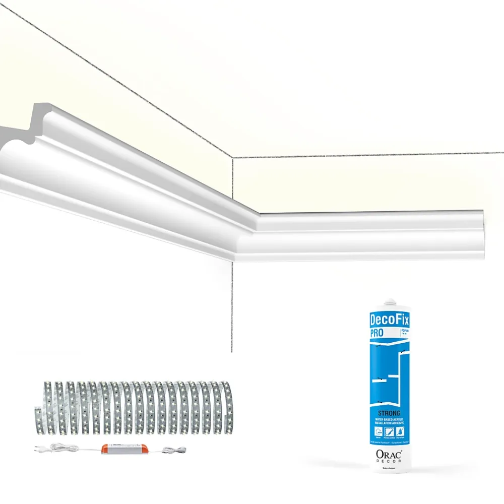 Orac Decor Pack 10 m corniche éclairage indirect + bandeaux LED C323 Paulmann- Moulure