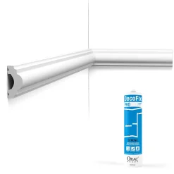 Orac Decor Pack 10 mètres Cimaise murale PX120 avec colle - Orac x Cimaises-et-plus - 4x2x200cm (h x p x L) - moulure décorative polymère- Moulure Et Rosace De Plafond