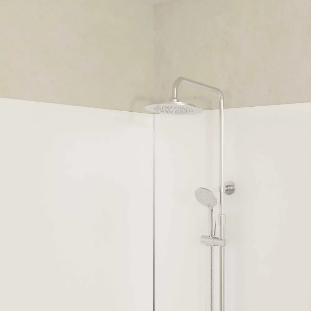 Aurlane Panneau Mural De Salle De Bains<Pack 2 Panneaux Muraux en Aluminium Blanc 80+120x210 cm + Profilés Chrome