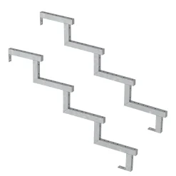 Vinuovo Accessoire D'Escalier<Pack 2 pièces - Limon acier galvanisé 4 marches - H 68cm - Option contremarches