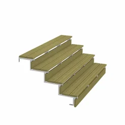 Vinuovo Accessoire D'Escalier<Pack 2 pièces - Limon acier galvanisé 4 marches - H 68cm - Option contremarches