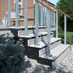 Vinuovo Accessoire D'Escalier<Pack 2 pièces - Limon acier galvanisé 4 marches - H 68cm - Option contremarches
