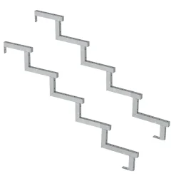 Vinuovo Accessoire D'Escalier<Pack 2 pièces - Limon acier galvanisé 5 marches - H 85cm - Option contremarches