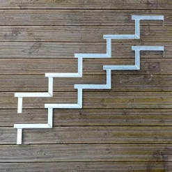 Vinuovo Accessoire D'Escalier<Pack 2 pièces - Limon acier galvanisé 5 marches - H 85cm - Option contremarches