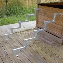Vinuovo Accessoire D'Escalier<Pack 2 pièces - Limon acier galvanisé 5 marches - H 85cm - Option contremarches