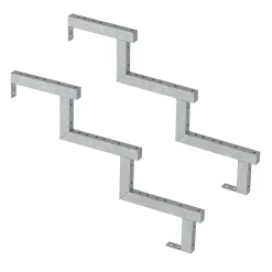 Vinuovo Pack 2 pièces - Limon acier galvanisé 3 marches - H 51cm- Accessoire D'Escalier