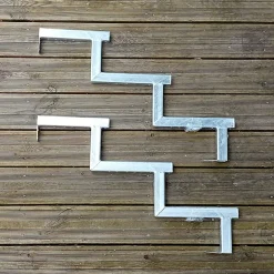 Vinuovo Pack 2 pièces - Limon acier galvanisé 3 marches - H 51cm- Accessoire D'Escalier