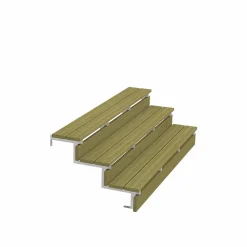 Vinuovo Pack 2 pièces - Limon acier galvanisé 3 marches - H 51cm- Accessoire D'Escalier