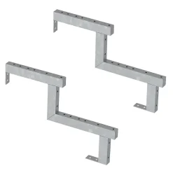 Vinuovo Pack 2 pièces - Limon acier galvanisé 2 marches - H 34cm - Option contremarches- Accessoire D'Escalier