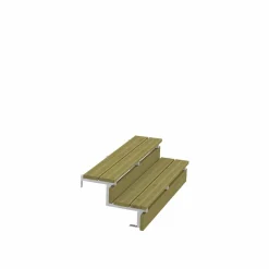 Vinuovo Pack 2 pièces - Limon acier galvanisé 2 marches - H 34cm - Option contremarches- Accessoire D'Escalier