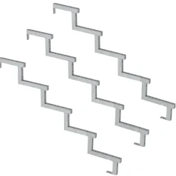 Vinuovo Accessoire D'Escalier<Pack 3 pièces - Limon acier galvanisé 5 marches - H 85cm - Option contremarches