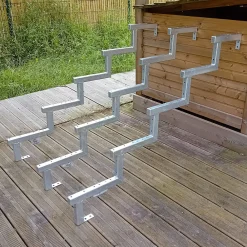 Vinuovo Accessoire D'Escalier<Pack 3 pièces - Limon acier galvanisé 5 marches - H 85cm - Option contremarches