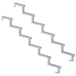 Vinuovo Accessoire D'Escalier<Pack 2 pièces - Limon acier galvanisé 6 marches - H 102cm - Option contremarches