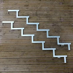 Vinuovo Accessoire D'Escalier<Pack 2 pièces - Limon acier galvanisé 6 marches - H 102cm - Option contremarches