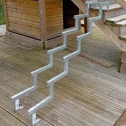 Vinuovo Accessoire D'Escalier<Pack 2 pièces - Limon acier galvanisé 6 marches - H 102cm - Option contremarches
