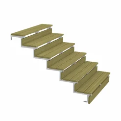 Vinuovo Accessoire D'Escalier<Pack 2 pièces - Limon acier galvanisé 6 marches - H 102cm - Option contremarches