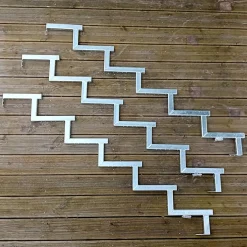 Vinuovo Accessoire D'Escalier<Pack 3 pièces - Limon acier galvanisé 6 marches - H 102cm - Option contremarches