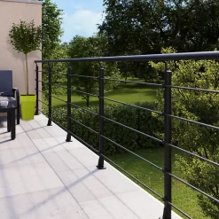 Fortia Garde-Corps, Balustrade<Pack balustrade Barranco horizontale à plat aluminium noir