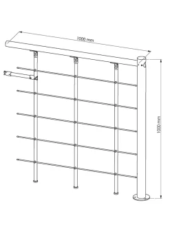 Fortia Garde-Corps, Balustrade<Pack balustrade horizontale à plat noir ral 9004