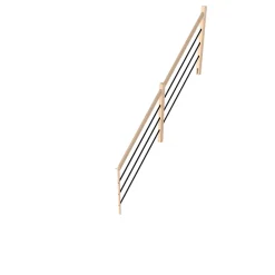 Fortia Garde-Corps, Balustrade<Pack balustrade verticale hêtre coloris naturel et aluminium noir h.100,5 x l.271,8 cm