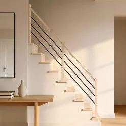 Fortia Garde-Corps, Balustrade<Pack balustrade verticale hêtre coloris naturel et aluminium noir h.100,5 x l.271,8 cm
