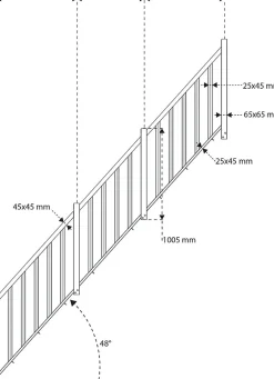 Fortia Pack balustrade verticale hêtre coloris naturel h.105,8 cm x l.346,8 cm- Garde-Corps, Balustrade