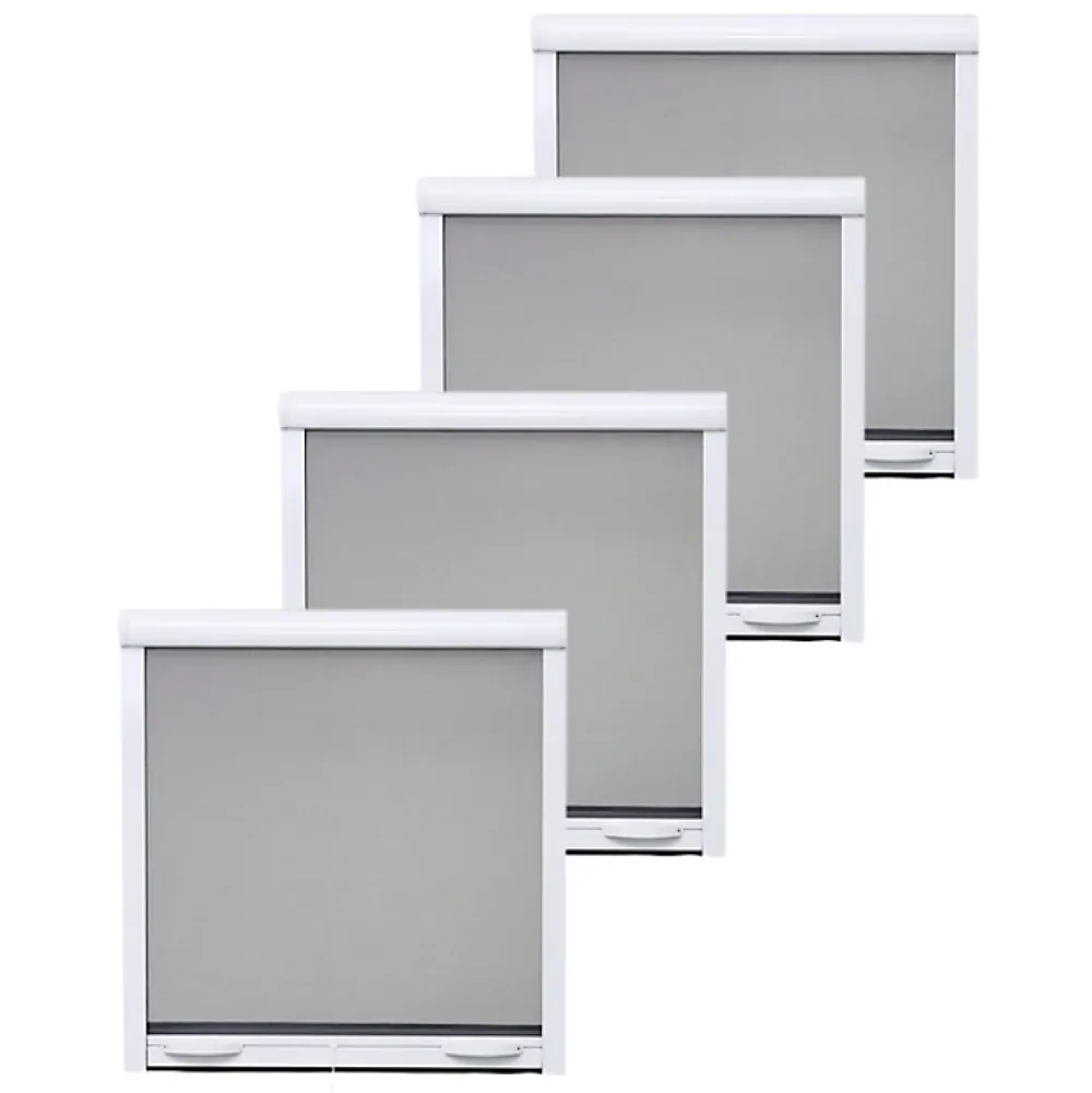 Volet-Moustiquaire Moustiquaire Pour Fenêtre<Pack éco de 4 moustiquaires enroulables H145 cm x L 100 cm alu blanc