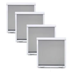 Volet-Moustiquaire Pack éco de 4 moustiquaires enroulables alu H145 cm x L130 cm blanc- Moustiquaire Pour Fenêtre