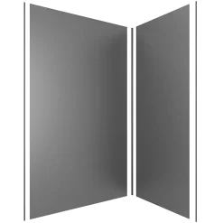 Galedo Panneau Mural De Salle De Bains<Pack de 2 panneaux muraux de salle de bains, gris foncé avec profilés noirs, l.120+90 x H.210 x P.0,3 cm, Alucolors
